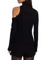 Rooney Rib-Knit Cut-Out Shoulder Top