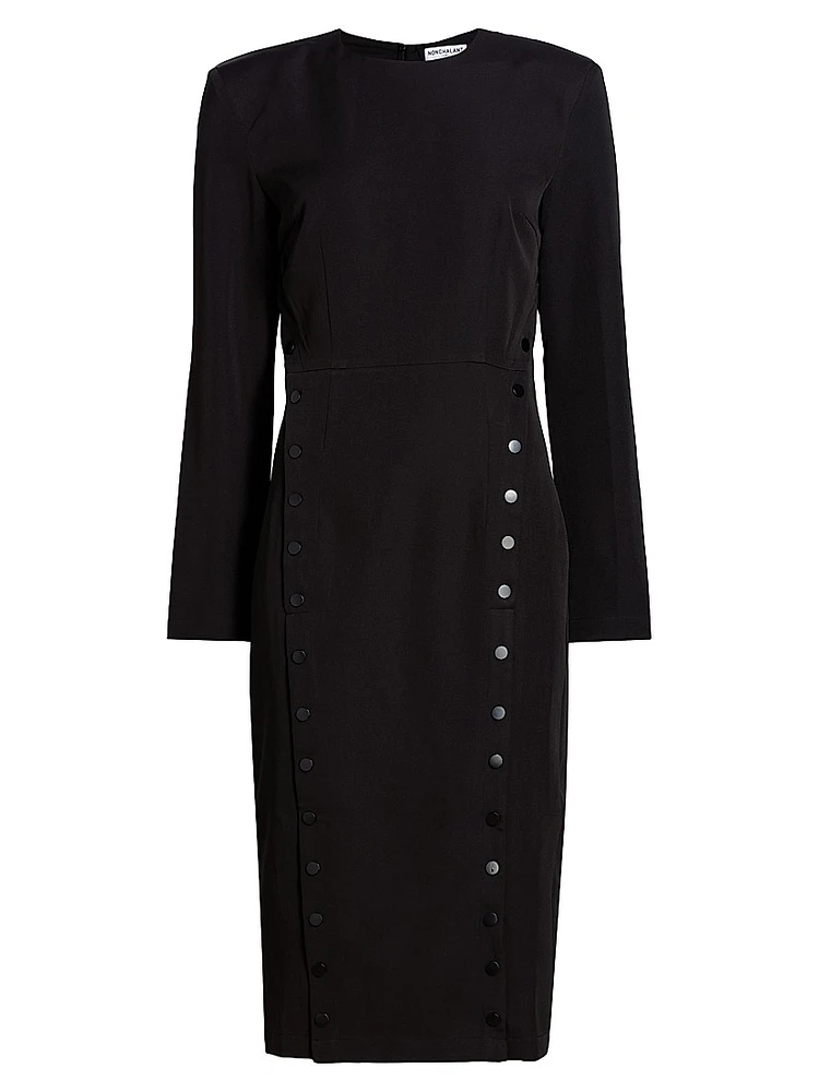 Cora Long-Sleeve Midi-Dress