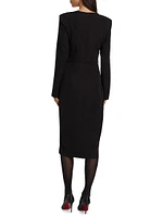 Cora Long-Sleeve Midi-Dress