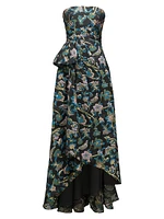Alice Floral Jacquard Strapless Gown