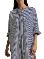 Striped Cotton Sleep Shirt