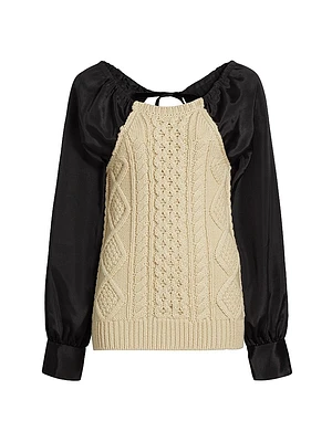 Mekas Colorblock Knit Combo Top