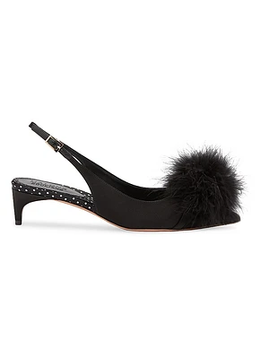 Andrea 40MM Satin Slingback Pumps