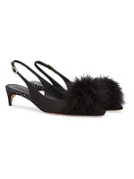 Andrea 40MM Satin Slingback Pumps