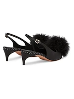 Andrea 40MM Satin Slingback Pumps