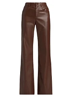 Zenobia Faux-Leather Straight-Leg Pants