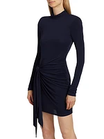 Johnson Knit Turtleneck Tie-Waist Minidress