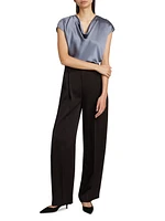 Satin Wide-Leg Trousers
