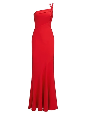 Sybil Asymmetric Crepe Gown