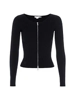 Virgo Rib-Knit Zip Sweater