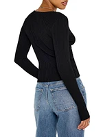Virgo Rib-Knit Zip Sweater