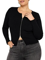 Virgo Rib-Knit Zip Sweater
