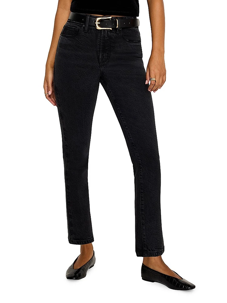 Soft Tech Good Legs Mid-Rise Straight-Leg Jeans