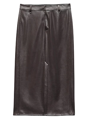 Rayne Faux Leather Midi-Skirt