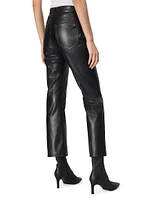 Peyton Faux Leather Flared Jeans