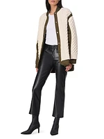 Peyton Faux Leather Flared Jeans