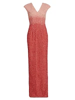 Sequined Tulle Column Gown