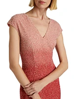 Sequined Tulle Column Gown