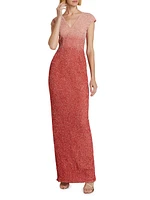 Sequined Tulle Column Gown