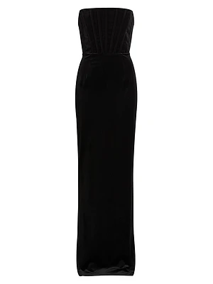 Florentina Velvet Strapless Gown