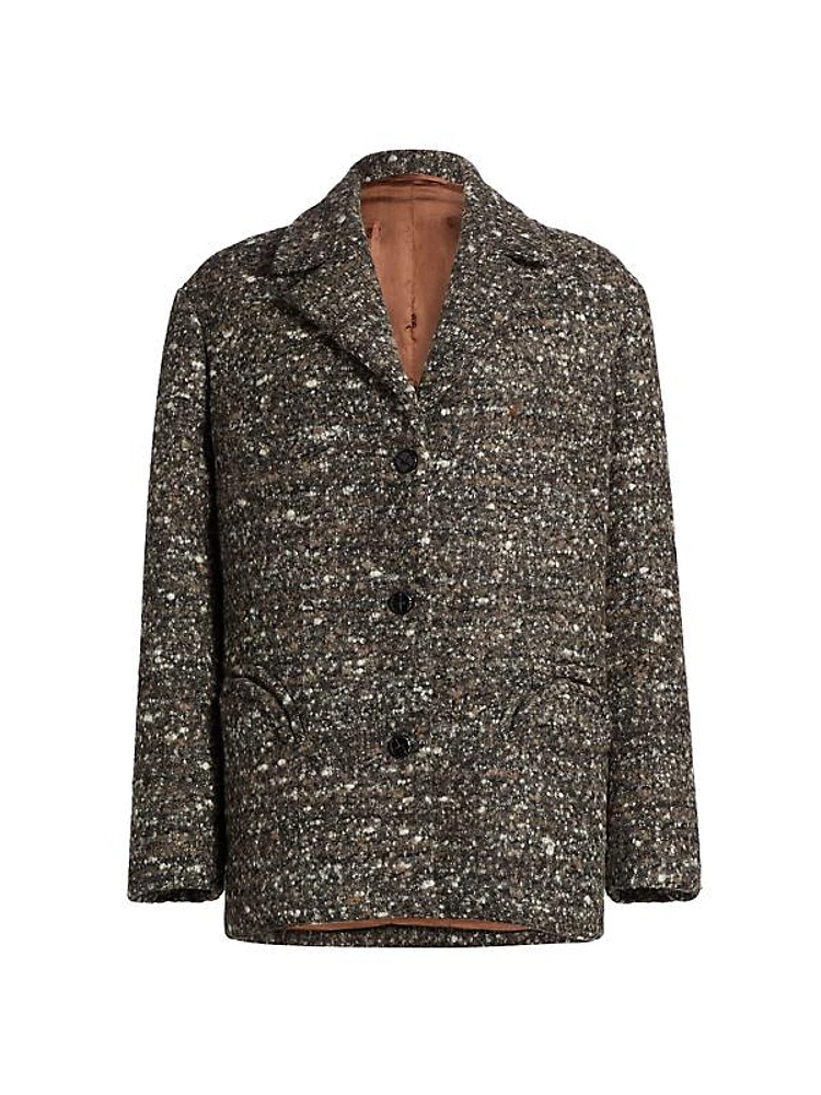 Marit Hunny Tweed Single-Breasted Blazer