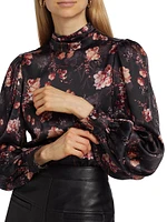 Nury Floral Silk Blouse