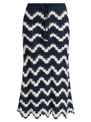 Origen Safi Striped Alpaca Midi-Skirt