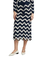 Origen Safi Striped Alpaca Midi-Skirt