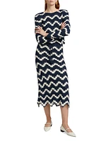 Origen Safi Striped Alpaca Midi-Skirt