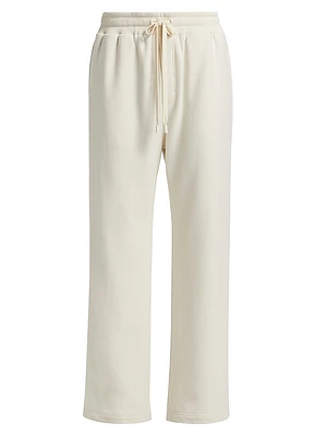 Printed Logo Cotton Straight-Leg Sweatpants