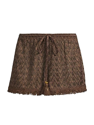 Mina Fringed Chevron Shorts