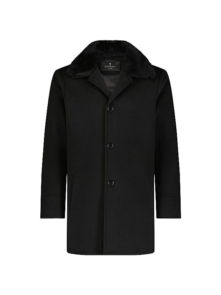 Men's Loro Piana Stroller Jacket with Select Shearling Lamb Collar