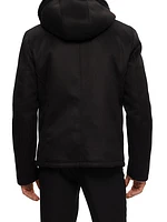 Men's Fabric Parka Jacket with Merino Shearling Lamb Lining