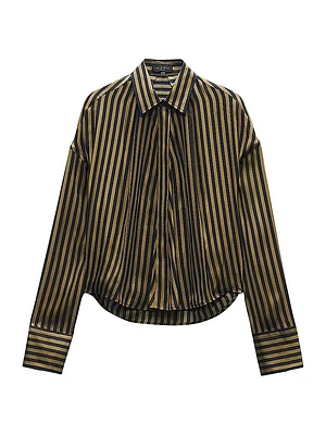 Martha Silk-Blend Button-Up Shirt