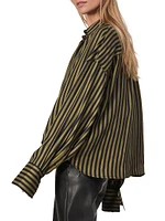 Martha Silk-Blend Button-Up Shirt