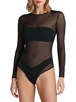 Chic Mesh Long-Sleeve Bodysuit