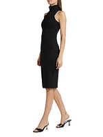 Neoprene Turtleneck Midi-Dress
