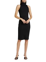 Neoprene Turtleneck Midi-Dress