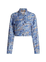 Marc Abstract Crop Button-Up Jacket