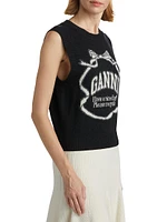 Logo Bow Intarsia-Knit Tank Top