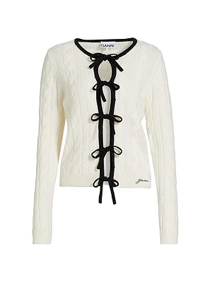 Wool & Cashmere Cabled Cardigan