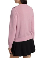 Graphic Wool-Blend Bow Crewneck Sweater