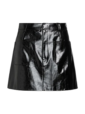 Tade Patent Faux Leather Miniskirt