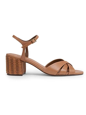Keefa Leather Block-Heel Sandals