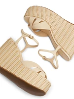 Keefa 125MM Leather Platform Wedge Sandals