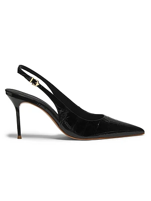 Paola 100MM Croc-Embossed Pumps