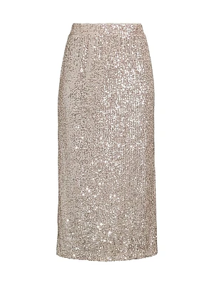Ottelia Sequined Stretch Jersey Midi-Skirt