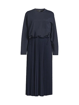 Scatola Pleated Midi-Dress