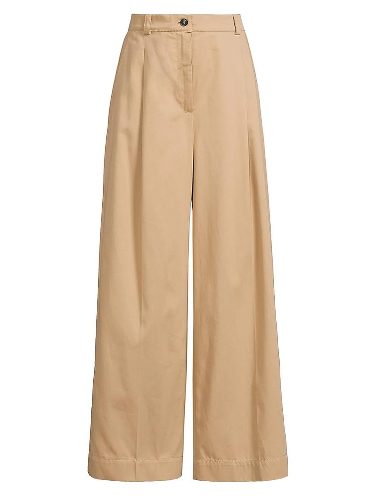 Nebbie Cotton Wide-Leg Trousers