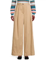 Nebbie Cotton Wide-Leg Trousers